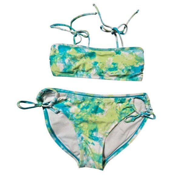 Kanu Surf NWOT Girl's Seafoam Aqua Groovy Beach Sports Bikini SIZE-14 - Picture 1 of 11